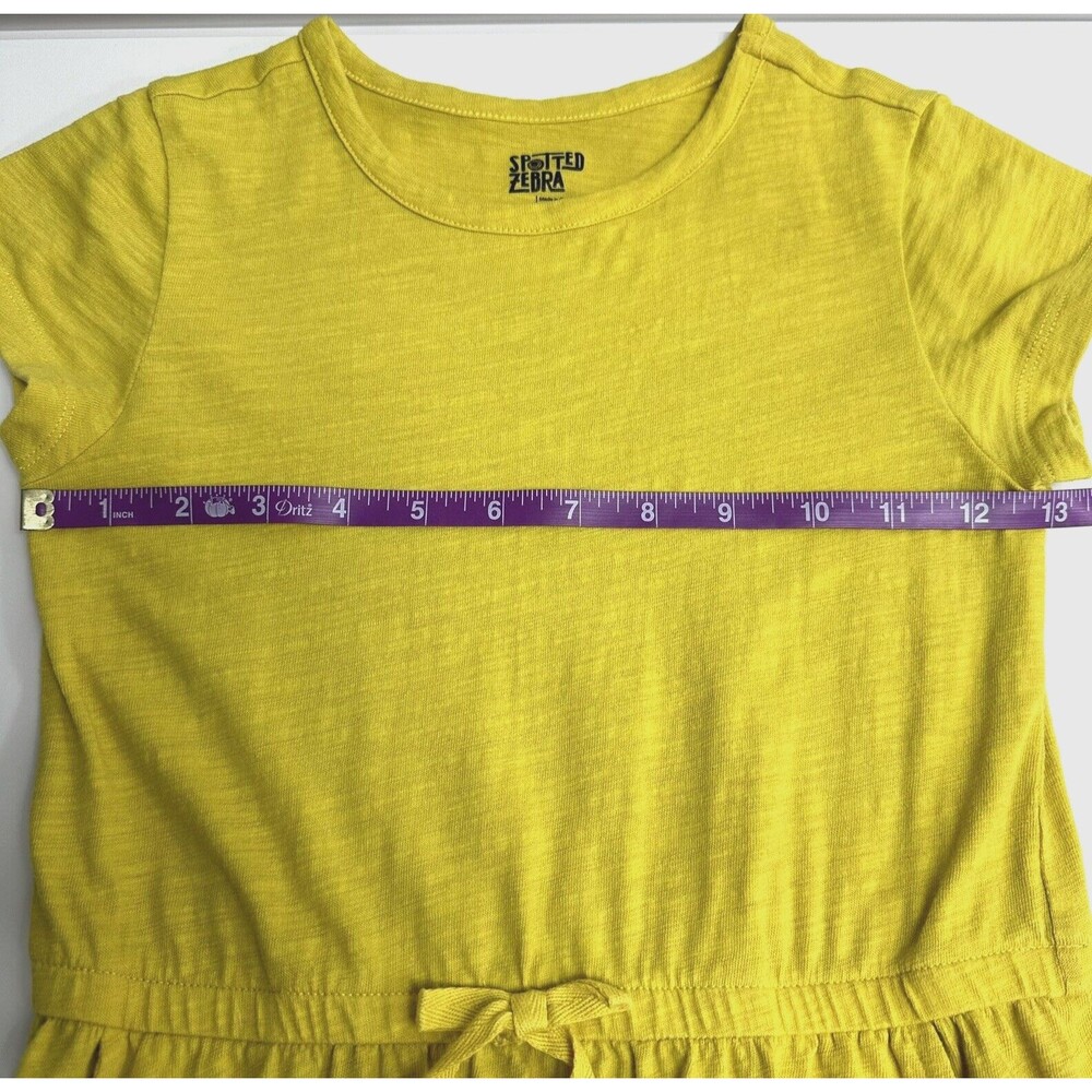Spotted Zebra Pullover T-Shirt Dress Girls M Size 8 Pockets Cinch-Waist Cotton - Picture 8 of 10